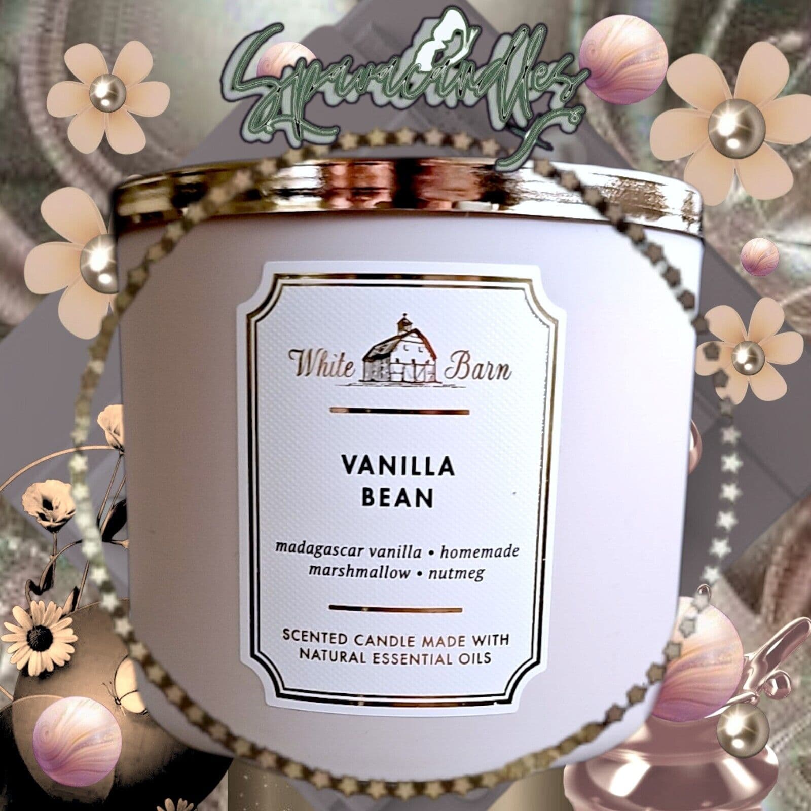 Bath & Body Works Vanilla Bean White Barn 3 Wick Candle US Seller