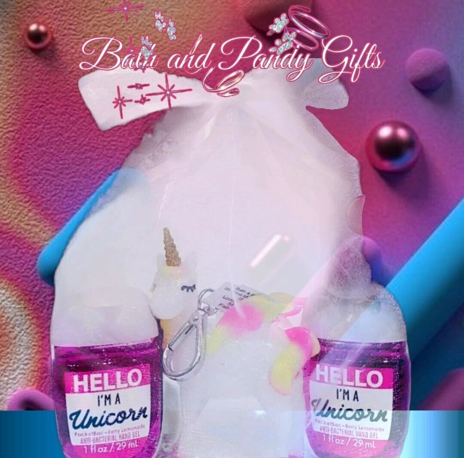NWT Bath & Body Works FLAMINGO Fluffy Pom Pink Pocket & Girls want to have fun - Thumbnail 2