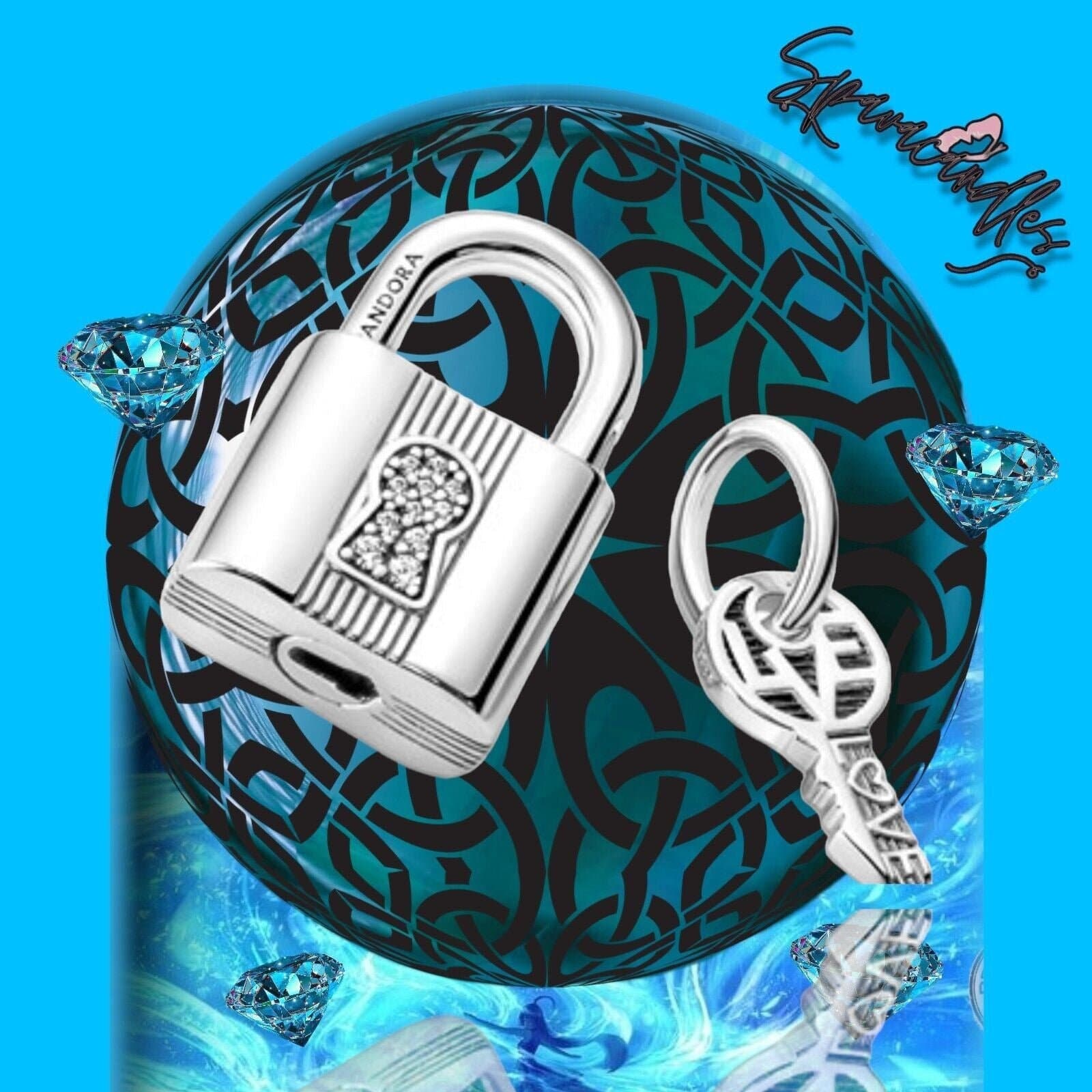 New Pandora 925 Ale Padlock & Key Dangle Charm Pendant 790088c01 Us seller