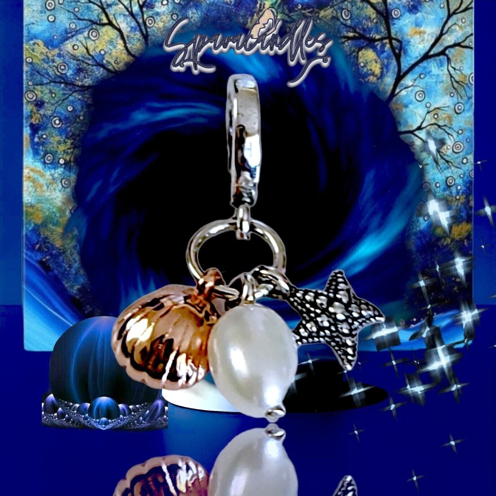 Pandora Freshwater Cultured Pearl, Starfish & Shell 781690c01 Us seller