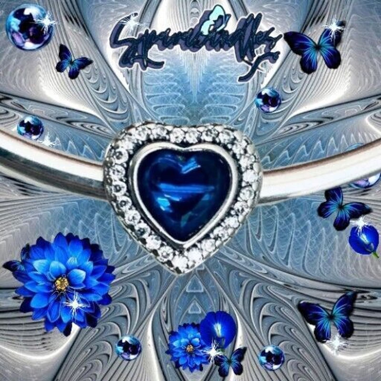 Pandora Silver CZ & Blue Crystal Sparkling Love Bead 797608NANB US Seller - Thumbnail 3