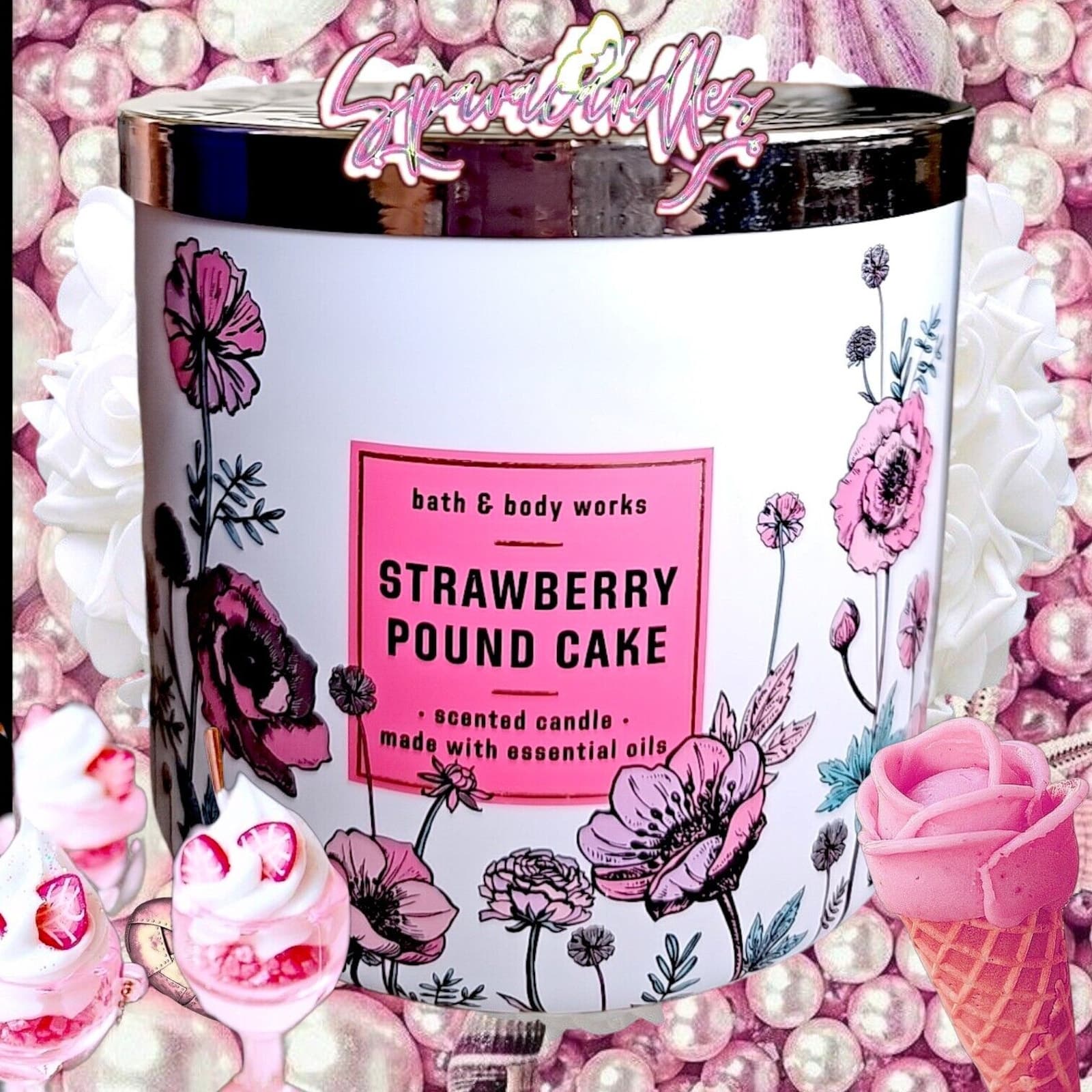 Bath & Body Works Cactus Blossom 3 Wick Candle Tropical Design / Homestyle Lid - Thumbnail 2