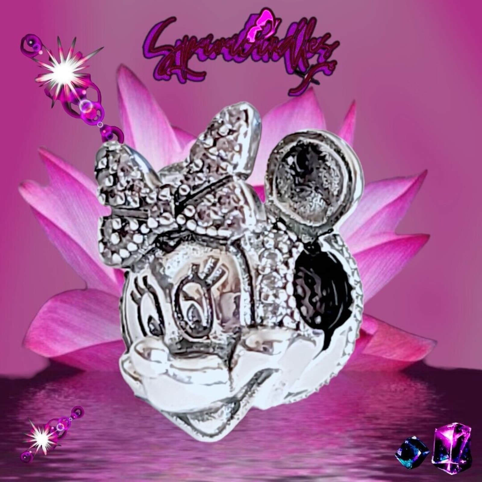 Pandora Disney Sparkling Minnie Portrait Silver Charm U S seller