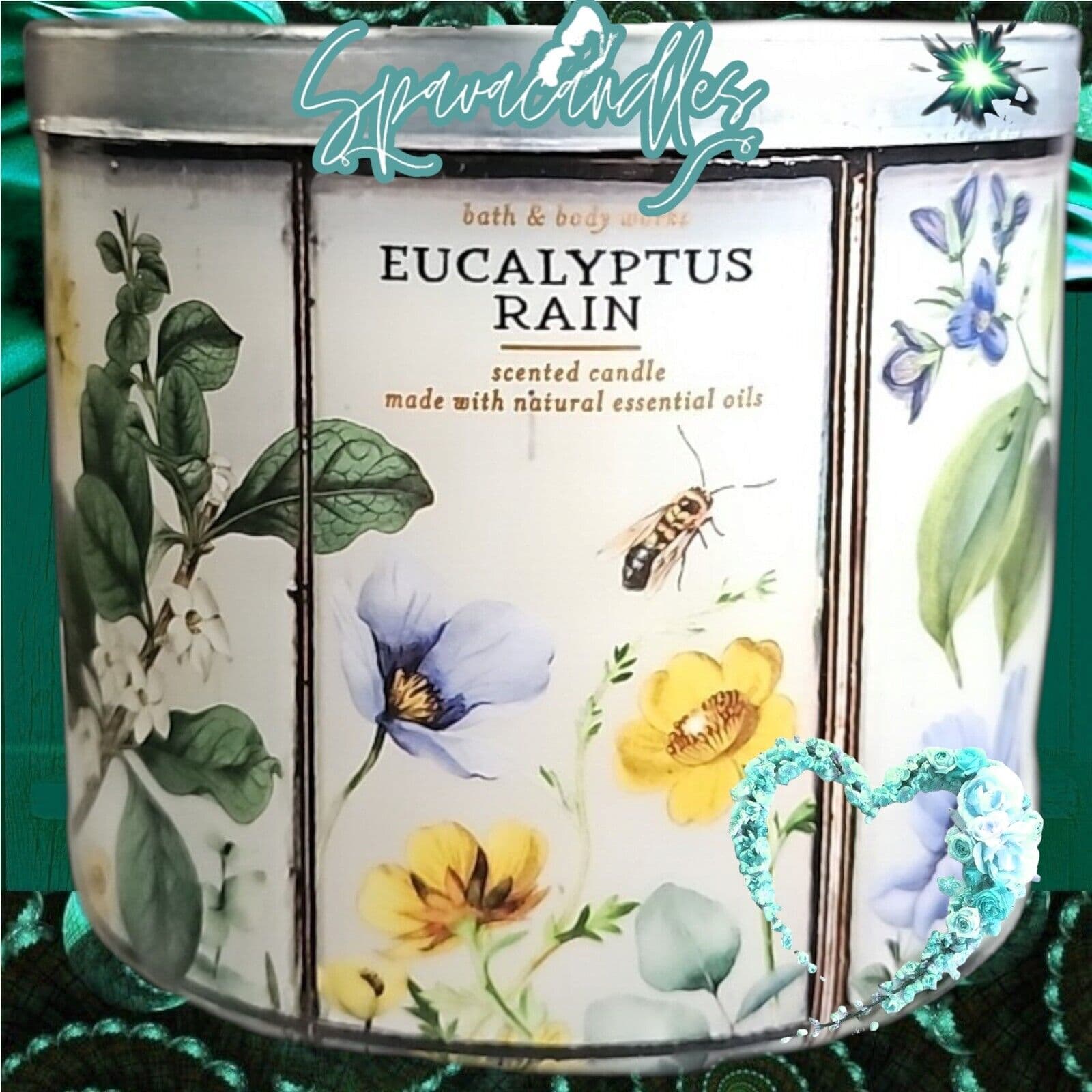 Bath & Body Works Eucalyptus Rain White Barn 3 Wick Candle US Seller