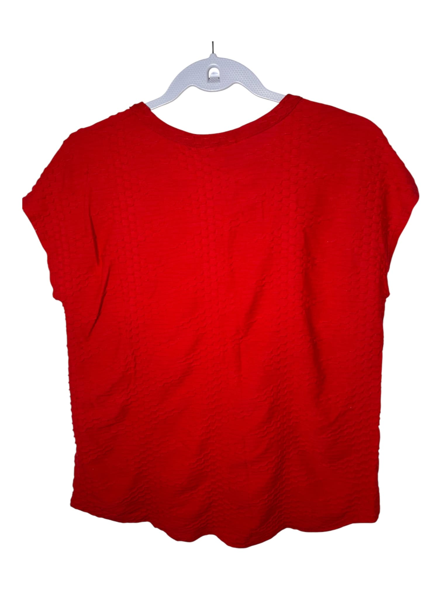 Dana Buchman Red Textured Short Sleeve Top - Thumbnail 2