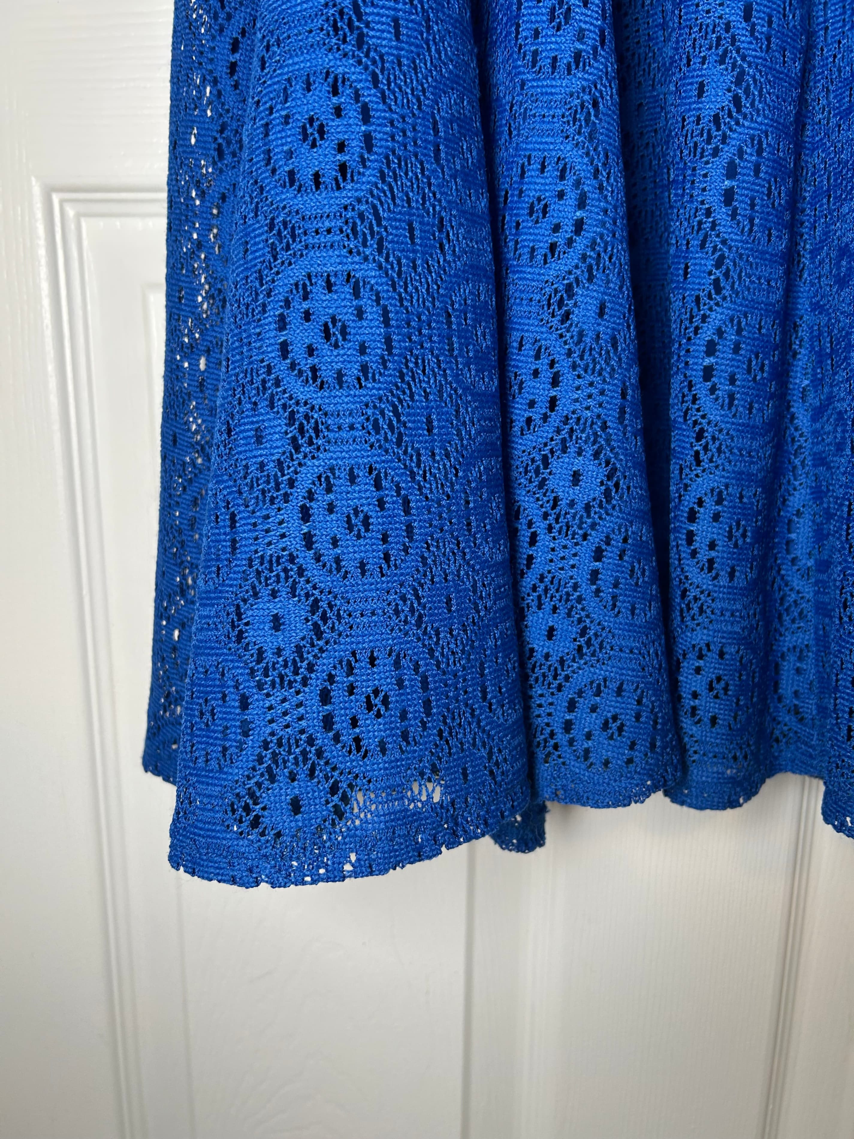 London Times Blue Lace Sleeveless Dress Size 8 - Thumbnail 5