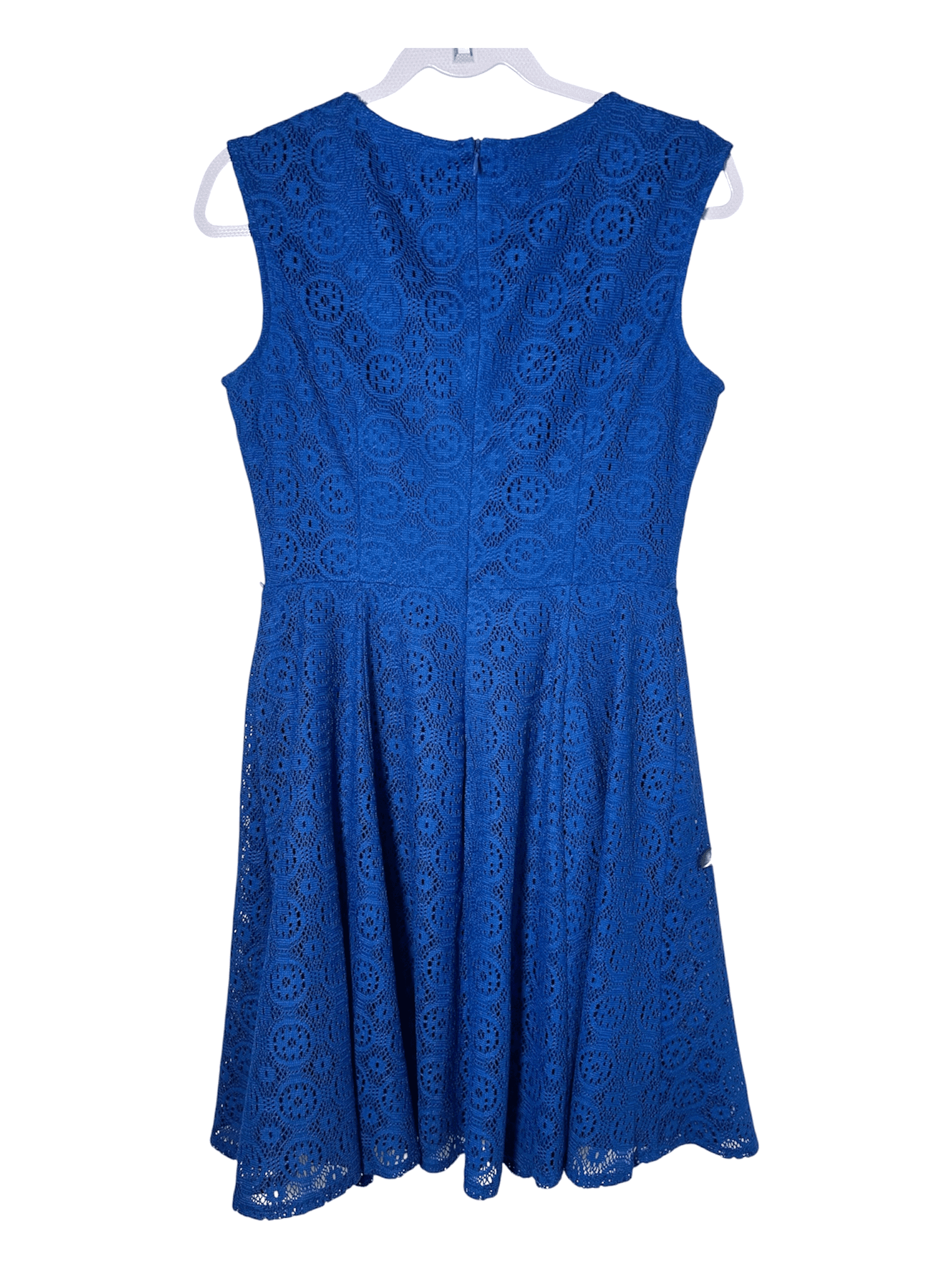 London Times Blue Lace Sleeveless Dress Size 8 - Thumbnail 2