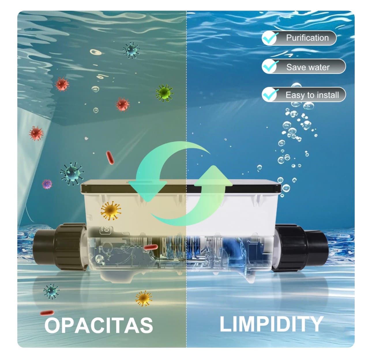 Salt Cell Replacement Fit for Pentair Intellichlor IC15 | Replaces 520888 | 15K Gallon Saltwater Chlorine Generator System for Inground Pools | Easy Install & Durable Design - Thumbnail 4
