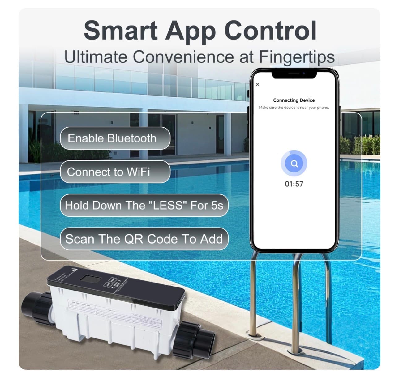 Salt Cell Replacement Fit for Pentair Intellichlor IC15 | Replaces 520888 | 15K Gallon Saltwater Chlorine Generator System for Inground Pools | Easy Install & Durable Design - Thumbnail 2