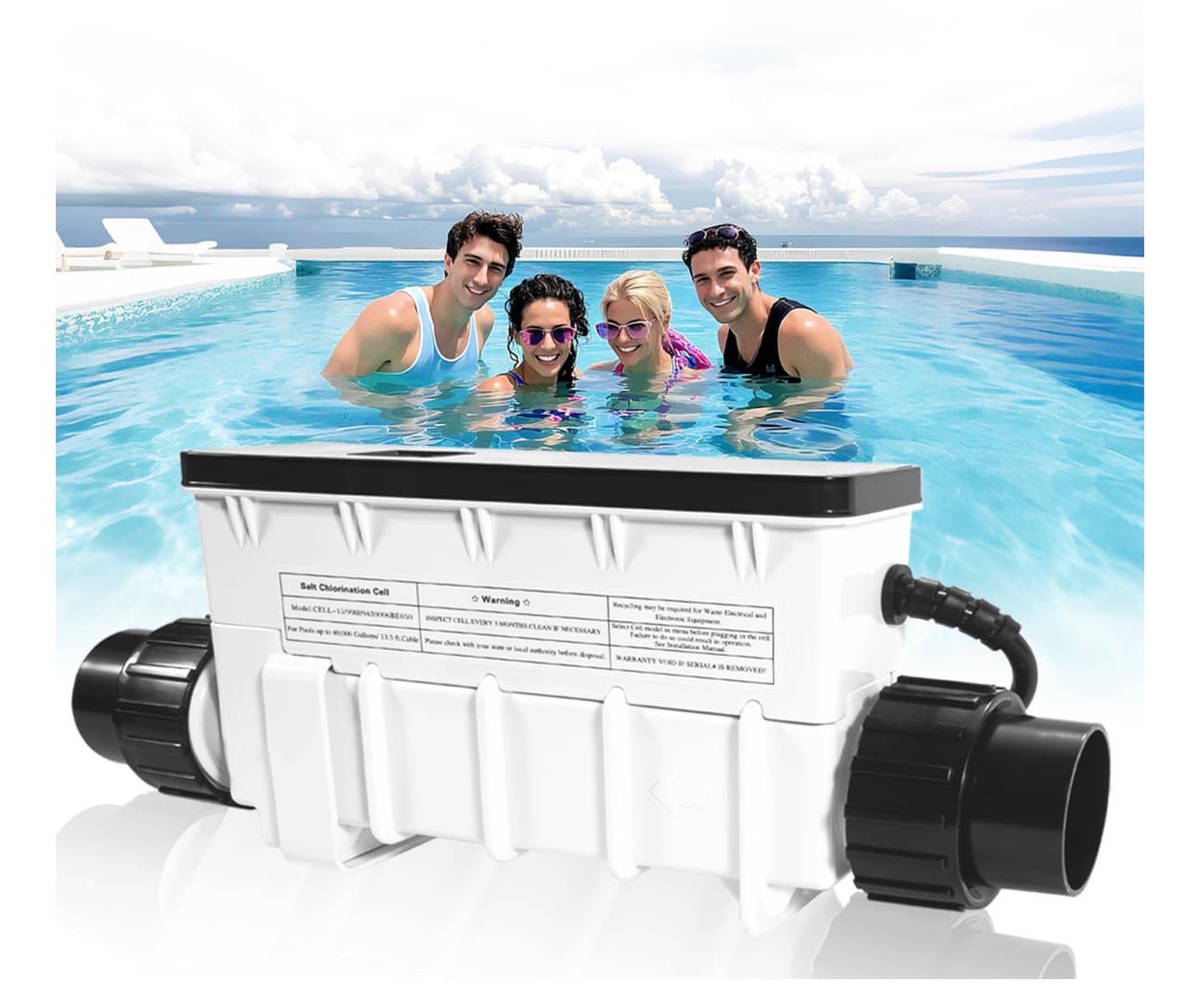 Salt Cell Replacement Fit for Pentair Intellichlor IC15 | Replaces 520888 | 15K Gallon Saltwater Chlorine Generator System for Inground Pools | Easy Install & Durable Design - Thumbnail 10