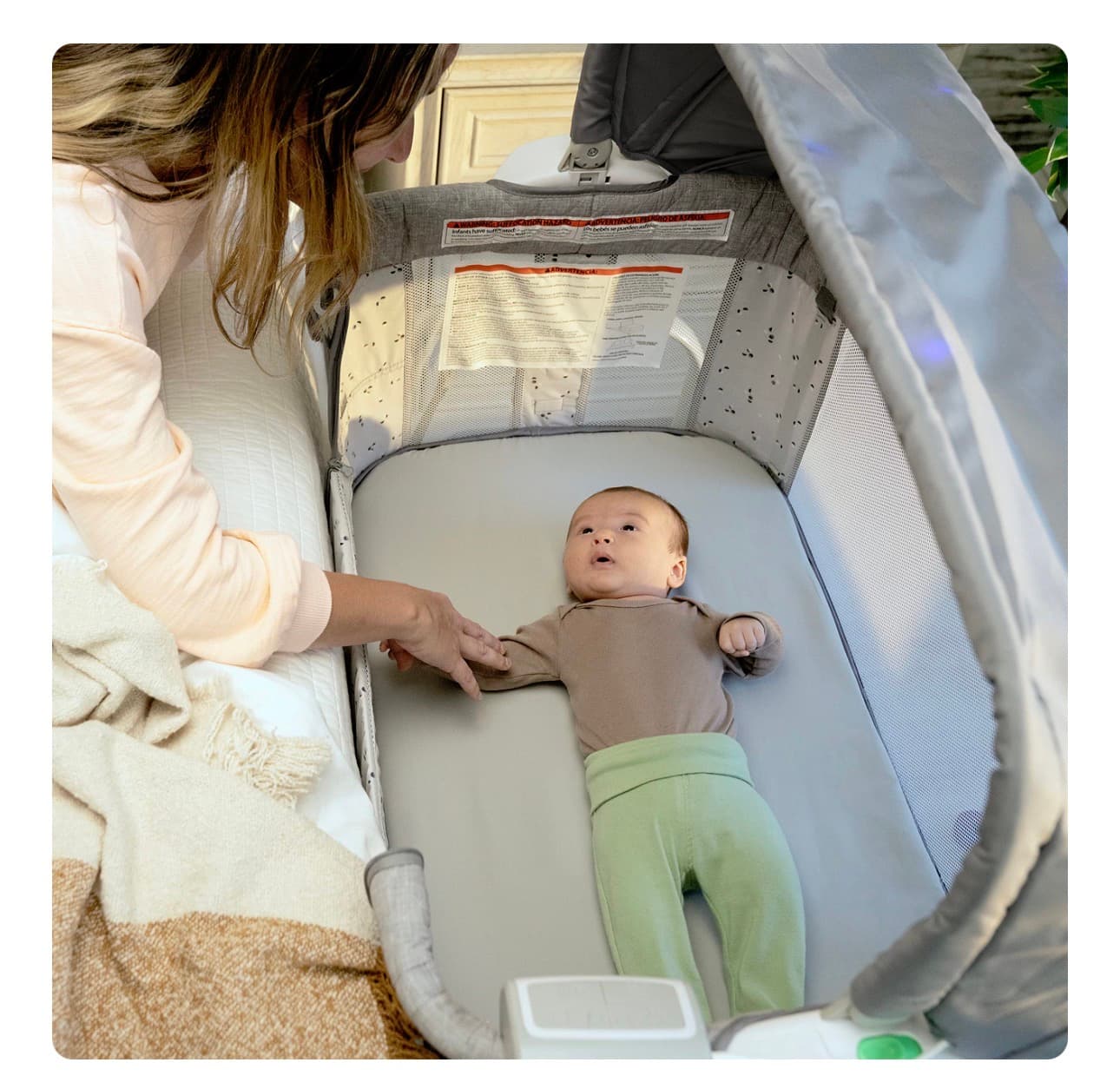 Ingenuity Dream Hero Starlight 3-in-1 Co-Sleeping Bassinet and Crib - Lume (Grey), Unisex, Newborn to 12 Months - Thumbnail 7