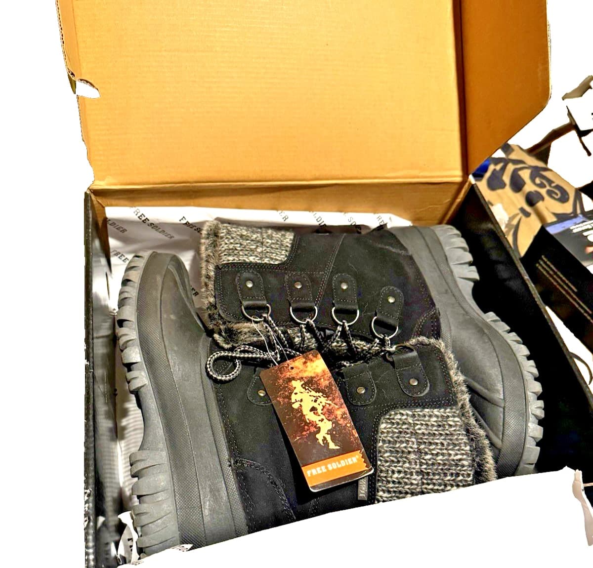 Free Soldier ACC0052 Black Waterproof Tactical Military Boots Size US 9