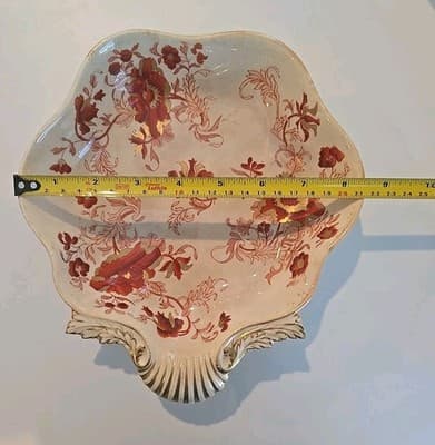 Derby Porcelain Nut Dishes c. 1810-1840 Red & Gold Flowers Set of 2 - Thumbnail 8