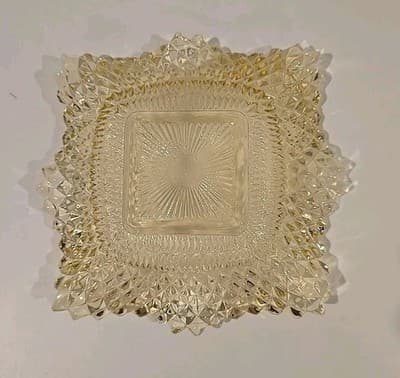 Vintage Yellow Gold Depression Glass Ruffled Indiana Small Candy Dish - Thumbnail 5