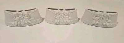 Set of 3 DRESDEN CHERUB Centerpieces Table Display Florals/ Plants PORCELAIN
