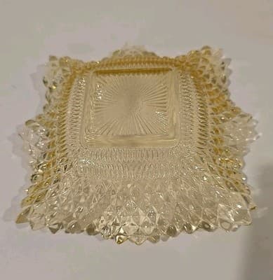 Vintage Yellow Gold Depression Glass Ruffled Indiana Small Candy Dish - Thumbnail 6