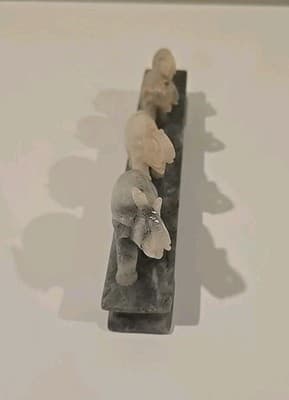 VTG Chinese Soapstone Elephant Family Figurine The People's Republic of China 9" - Thumbnail 6
