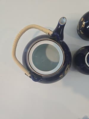 Japanese Arita ware Sake Tea Pot Cup 6 Set Pottery Porcelain Japan - Thumbnail 4
