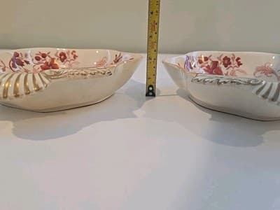 Derby Porcelain Nut Dishes c. 1810-1840 Red & Gold Flowers Set of 2 - Thumbnail 10