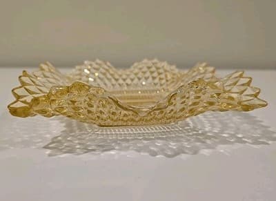Vintage Yellow Gold Depression Glass Ruffled Indiana Small Candy Dish - Thumbnail 4