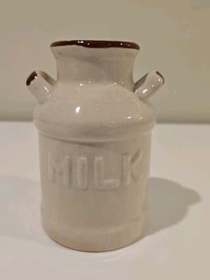 Ceramic Pink Pig Blue Clouds Milk Container Jug Small Utensil Holder Farm - Thumbnail 3