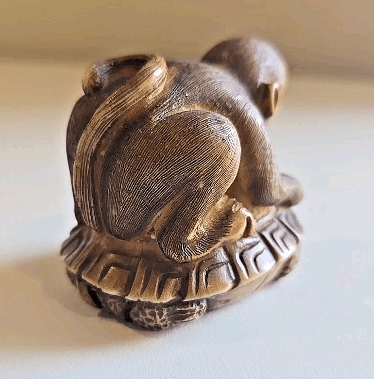 Netsuke Monkey Antique Japanese Boxwood Vintage Ojime Edo Japan - Thumbnail 7