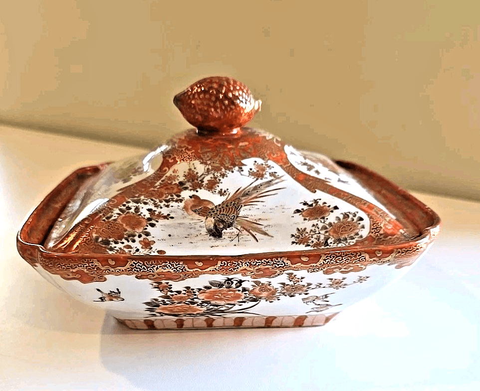 Antique 18C Large Tureen Qing Chinese Porcelain Chine de Commande Sepia READ