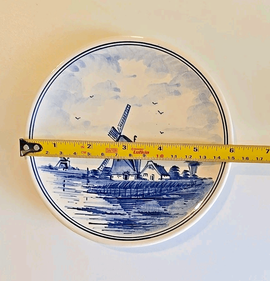 DP Delft Holland Plate Belgium Windmill and Sailboat - Thumbnail 2