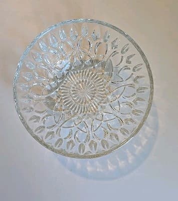 Vintage Indonesian Pressed Glass Bowl Dish 4.5"