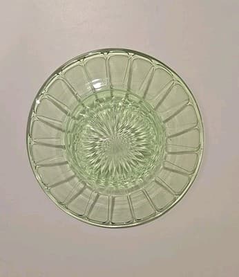 Vintage Green Depression Glass 6.5" Plate Hazel Atlas Ribbon Pattern - Thumbnail 3