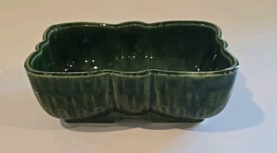 Vintage UPCO Ceramic Pottery Rectangle Planter Green 116 8 USA