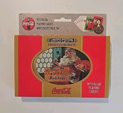 Nostalgia Christmas Santa Claus Playing Card Set Of 2 Decks In Original Tin NIB