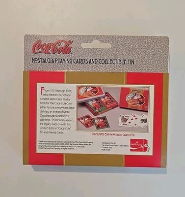Nostalgia Christmas Santa Claus Playing Card Set Of 2 Decks In Original Tin NIB - Thumbnail 2