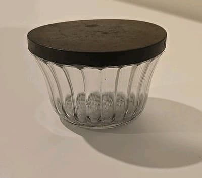 Antique Atlas Small Canning Jar with tin lid. 3-1/2" x 2"