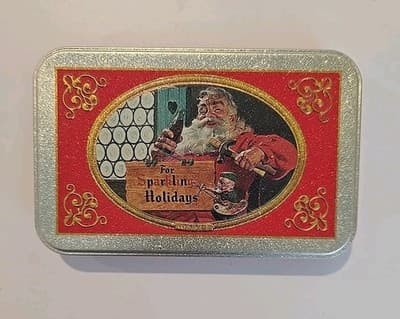 Nostalgia Christmas Santa Claus Playing Card Set Of 2 Decks In Original Tin NIB - Thumbnail 3