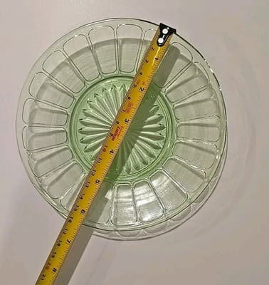 Vintage Green Depression Glass 6.5" Plate Hazel Atlas Ribbon Pattern - Thumbnail 2