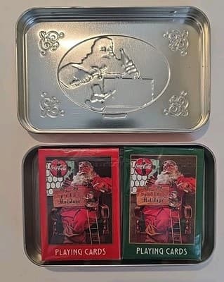 Nostalgia Christmas Santa Claus Playing Card Set Of 2 Decks In Original Tin NIB - Thumbnail 5