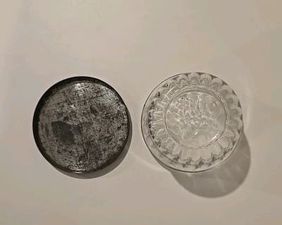 Antique Atlas Small Canning Jar with tin lid. 3-1/2" x 2" - Thumbnail 3
