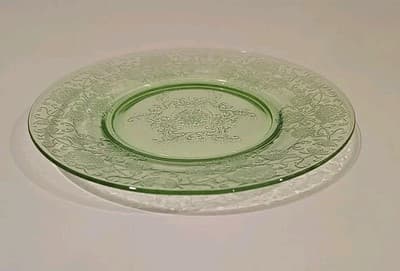 Hazel Atlas Florentine No 2 Green Depression Glass Small Bread Plate - Thumbnail 4