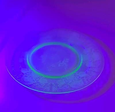 Hazel Atlas Florentine No 2 Green Depression Glass Small Bread Plate - Thumbnail 7