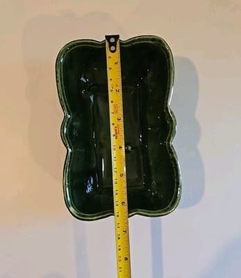 Vintage UPCO Ceramic Pottery Rectangle Planter Green 116 8 USA - Thumbnail 2