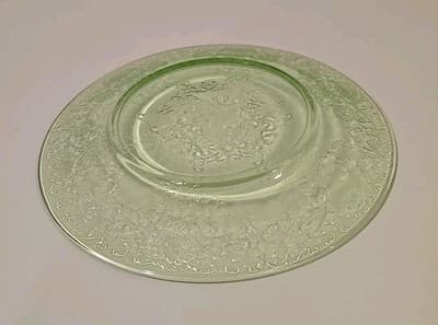 Hazel Atlas Florentine No 2 Green Depression Glass Small Bread Plate - Thumbnail 5