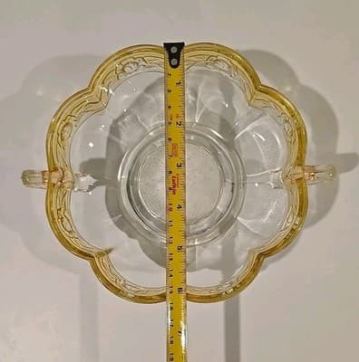 Vintage 1950-60 Carnival Glass Aztec (Rose) Nut Or Candy Bowl Amberina - Thumbnail 3