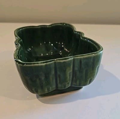 Vintage UPCO Ceramic Pottery Rectangle Planter Green 116 8 USA - Thumbnail 5