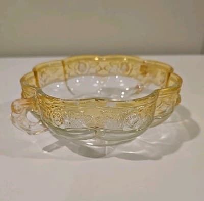 Vintage 1950-60 Carnival Glass Aztec (Rose) Nut Or Candy Bowl Amberina - Thumbnail 5