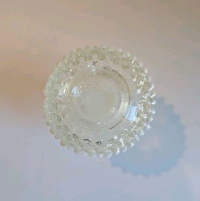 VTG Fenton Opalescent Moonstone Hobnail Bud Vase Perfume Bottle Decanter - Thumbnail 3