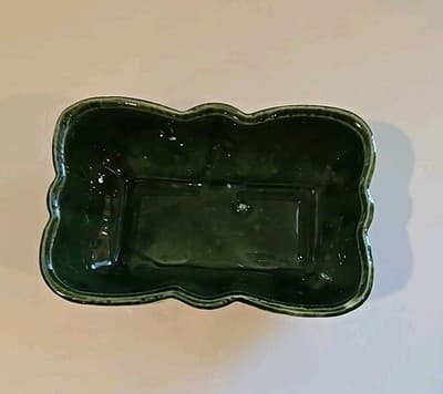 Vintage UPCO Ceramic Pottery Rectangle Planter Green 116 8 USA - Thumbnail 4