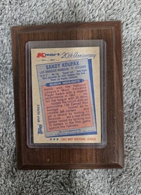 SANDY KOUFAX: Topps - Kmart 20th Anniversary MVP Series 1962-1982 - Thumbnail 2