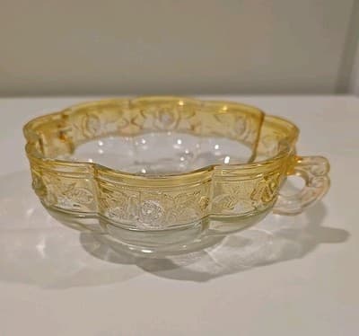 Vintage 1950-60 Carnival Glass Aztec (Rose) Nut Or Candy Bowl Amberina - Thumbnail 6