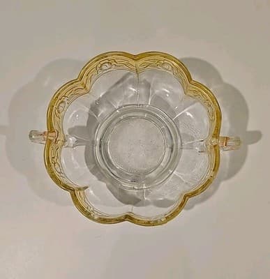 Vintage 1950-60 Carnival Glass Aztec (Rose) Nut Or Candy Bowl Amberina - Thumbnail 7